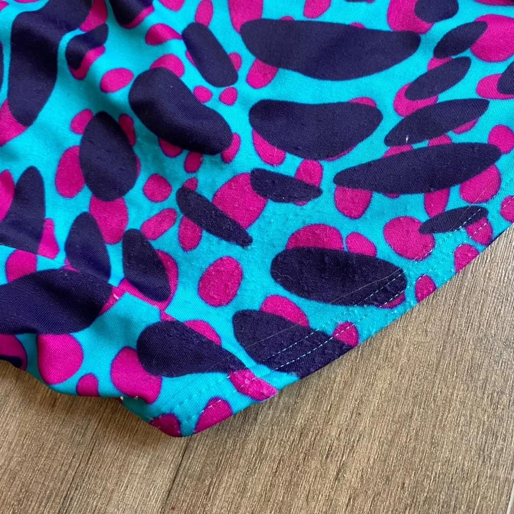 Victorias Secret Tankini Swimsuit Set Blue Pink Purple Abstract Print Small S/P